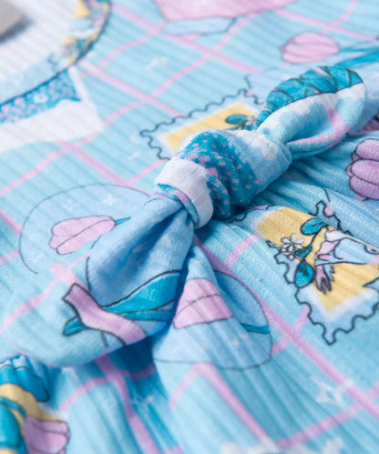 Vestido de Verão para Bebê Menina Tulipas Azul