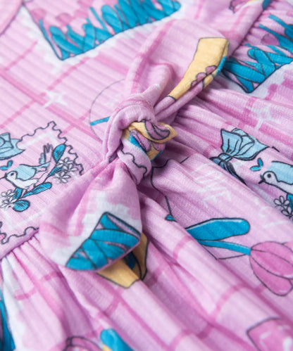 Vestido de Verão para Bebê Menina Tulipas Rosa