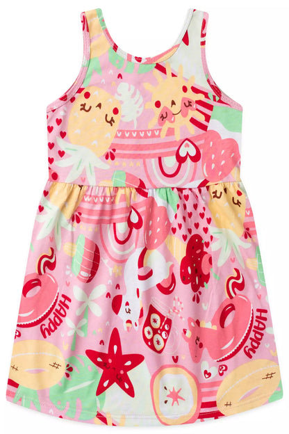 Vestido de Verão para Menina Delícia Tropical Rosa