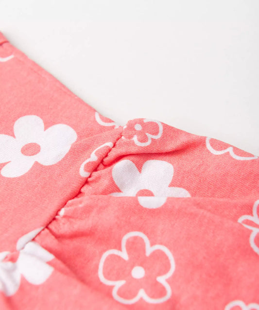 Vestido de Verão para Bebê Menina Florzinha Rosa