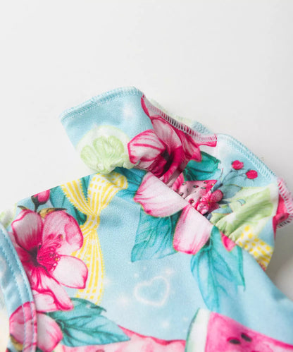 Vestido de Verão para Menina Frutas Azul