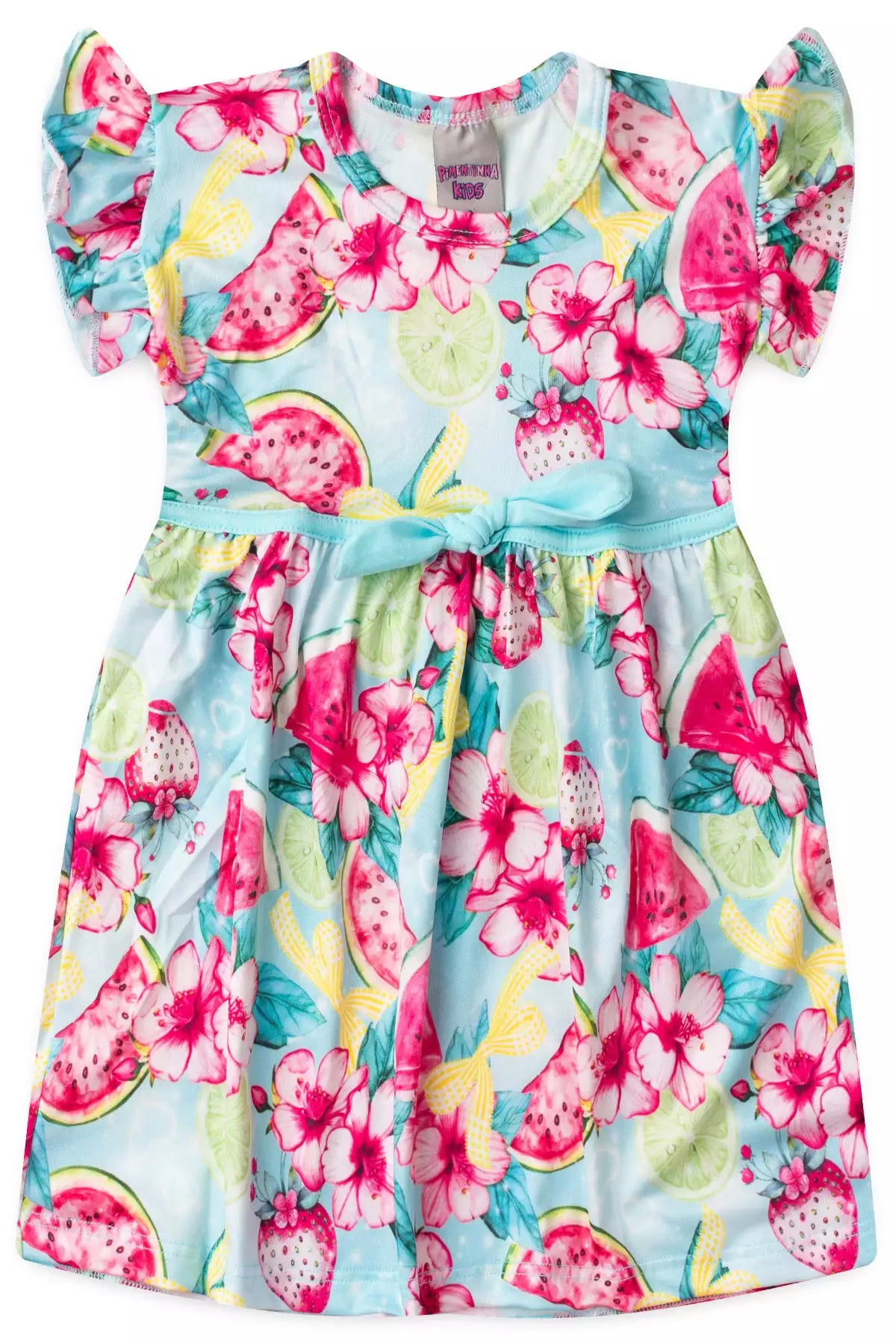 Vestido de Verão para Menina Frutas Azul