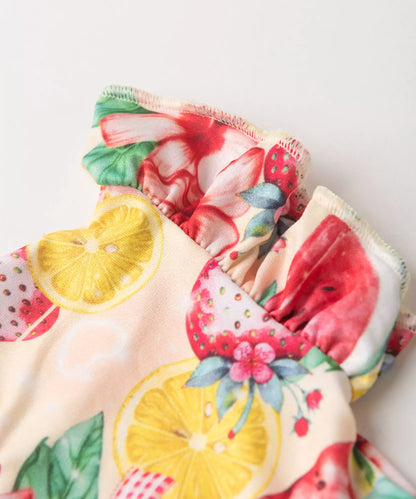 Vestido de Verão para Menina Frutas Salmão