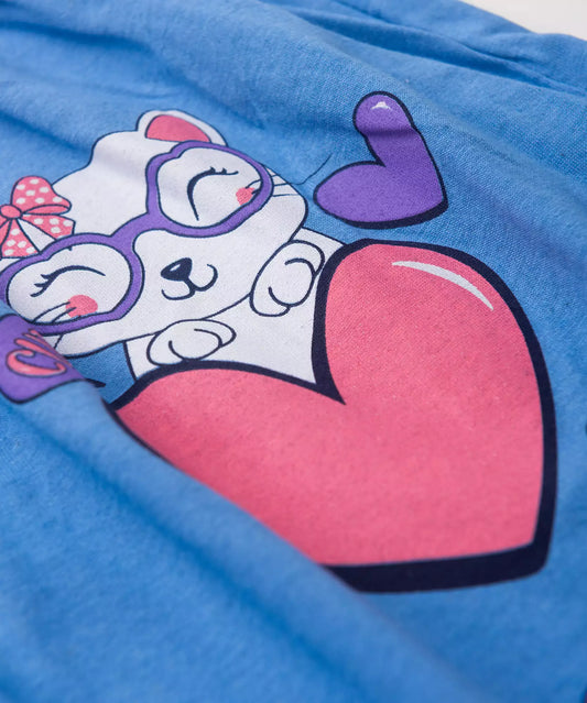 Vestido de Verão para Menina Gatinha Rosa