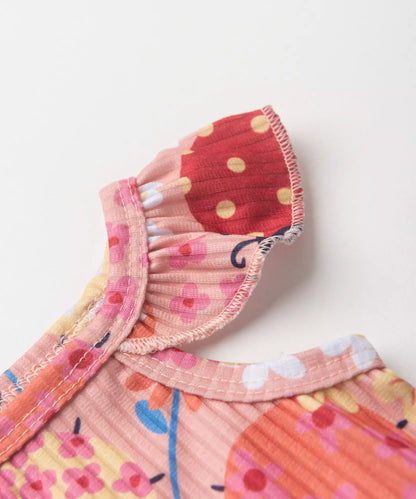 Vestido de Verão para Menina Joaninha Salmão
