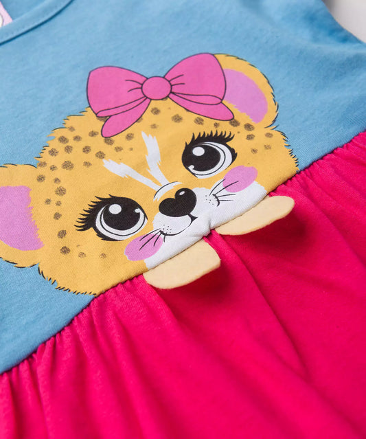 Vestido de Verão para Menina Tigresa Azul