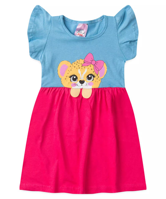 Vestido de Verão para Menina Tigresa Azul