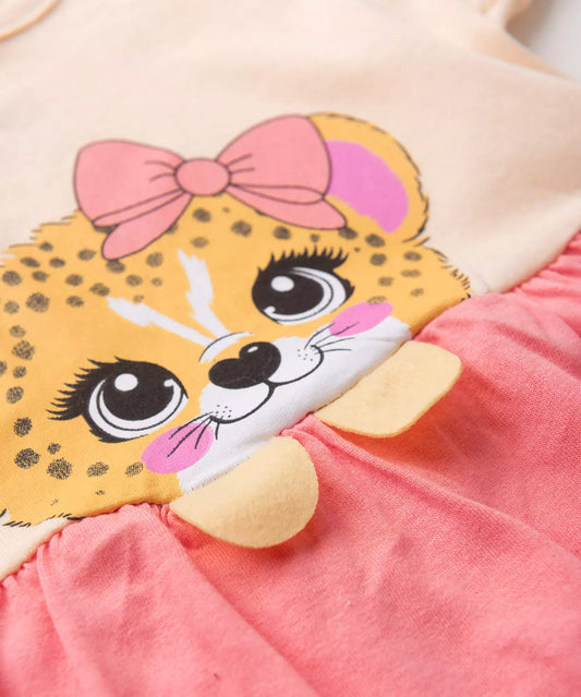Vestido de Verão para Menina Tigresa Salmão