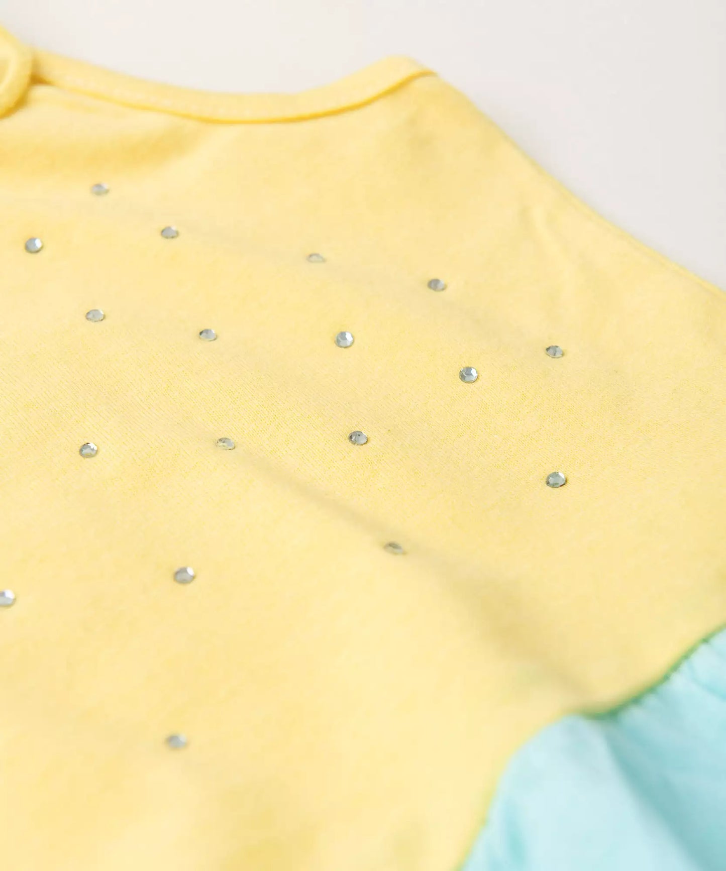 Vestido de Verão para Menina Três Marias com Strass Amarelo