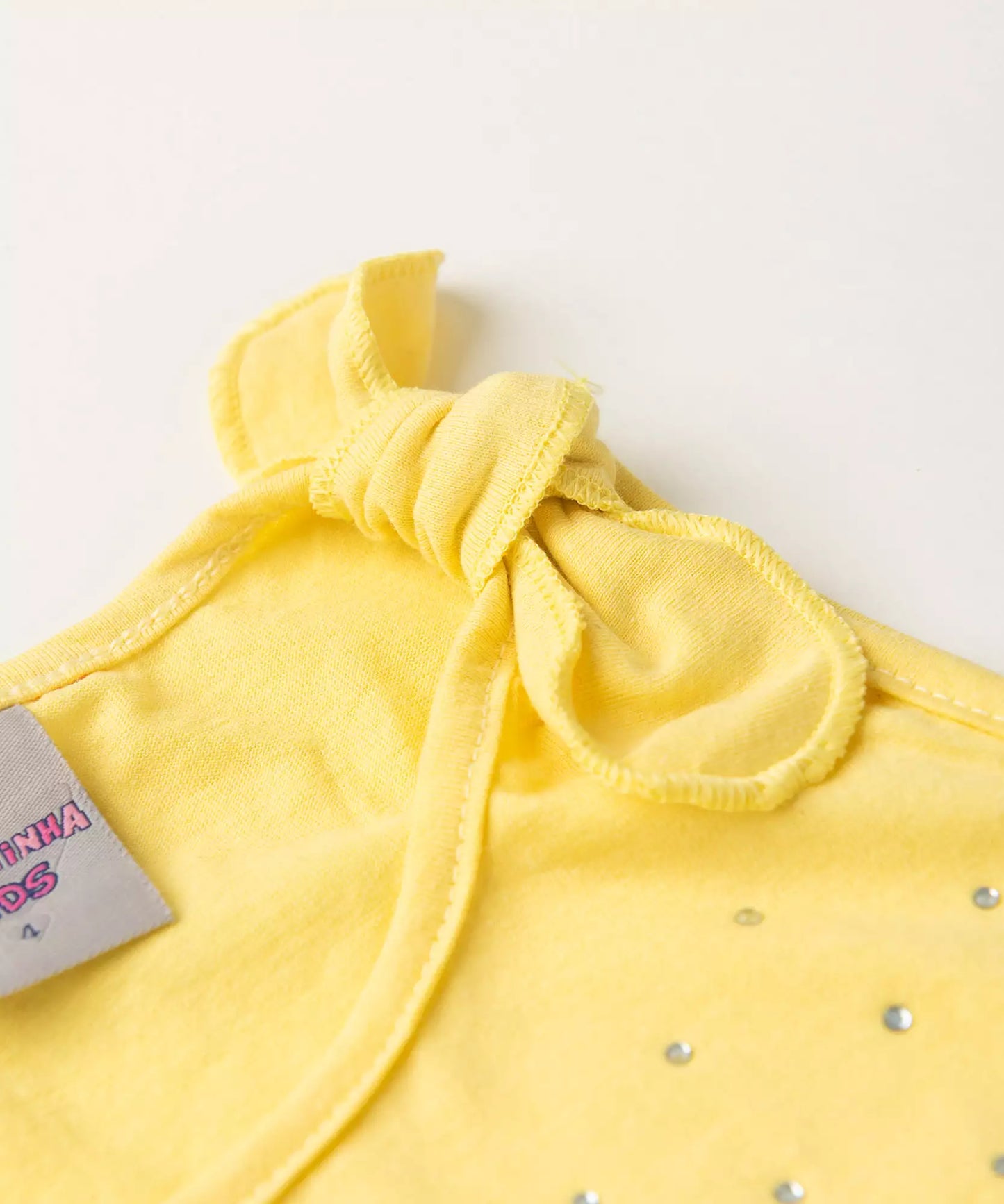 Vestido de Verão para Menina Três Marias com Strass Amarelo
