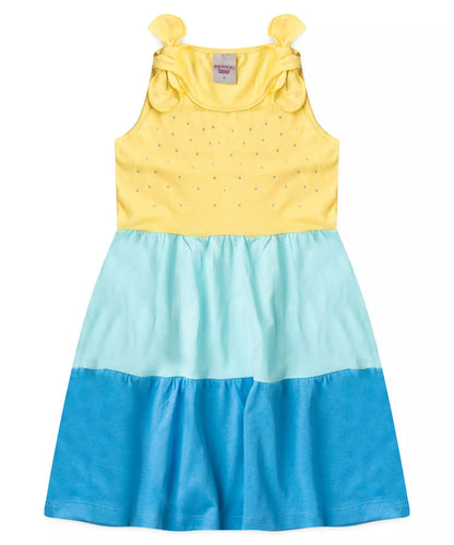 Vestido de Verão para Menina Três Marias com Strass Amarelo