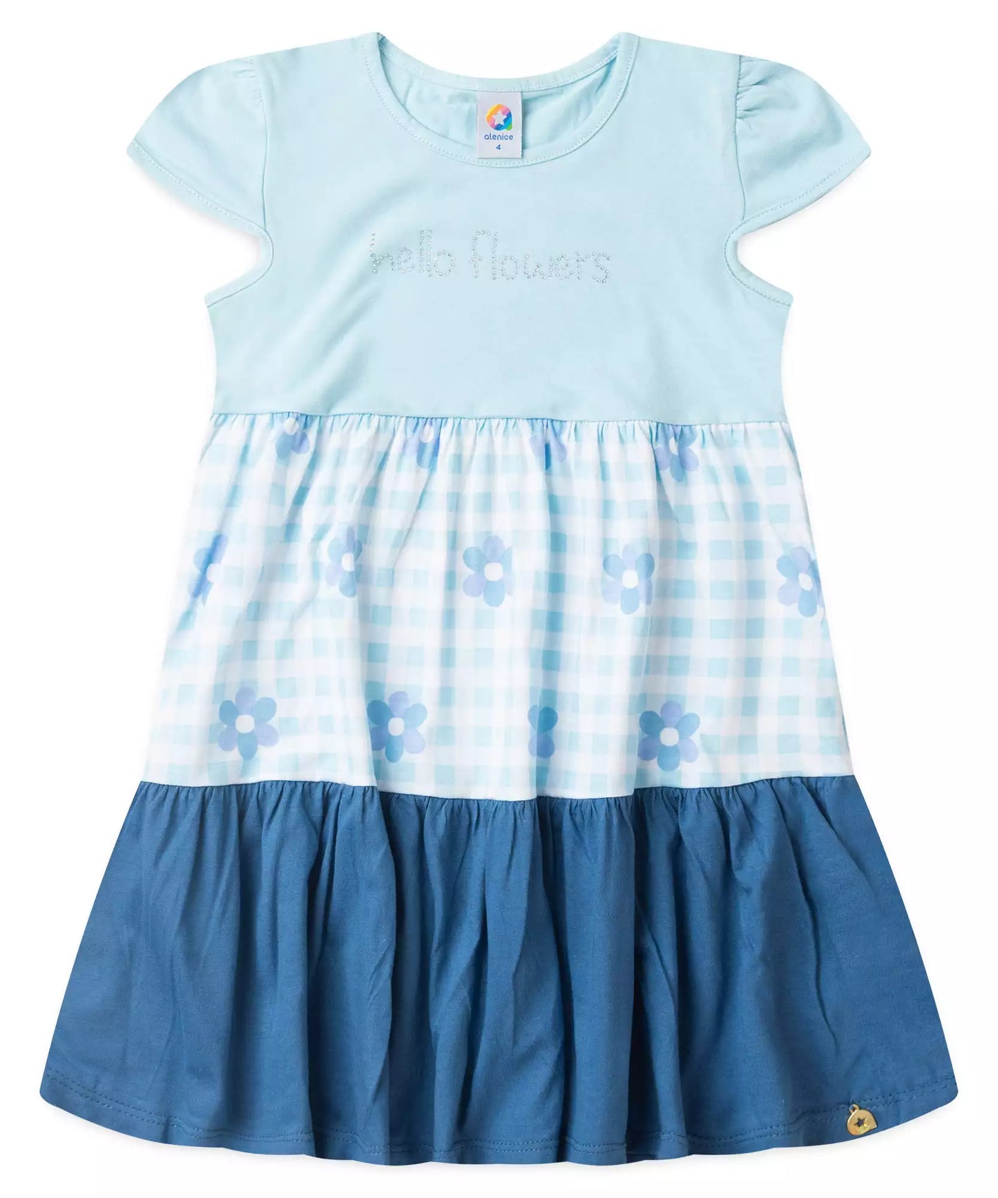 Vestido Infantil 3 Marias Floral Azul