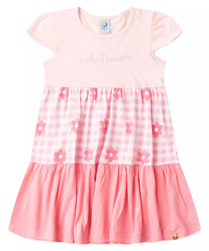 Vestido Infantil 3 Marias Floral Rosa