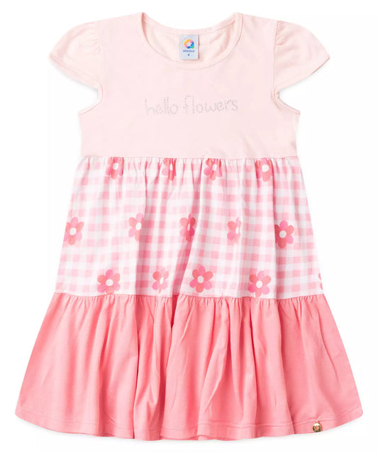 Vestido Infantil 3 Marias Floral Rosa