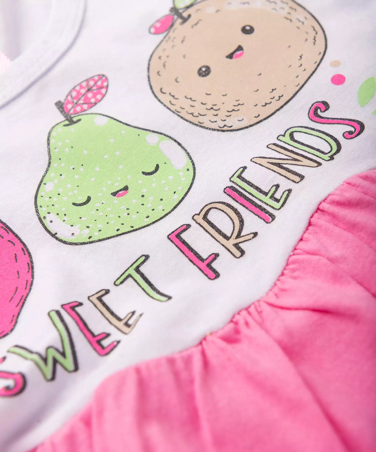 Vestido Infantil 3 Marias Frutinhas Branco