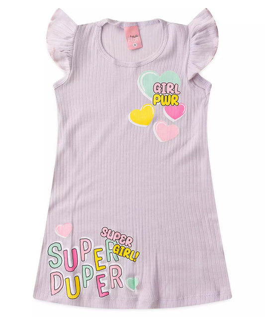 Vestido Infantil Corações Lilás