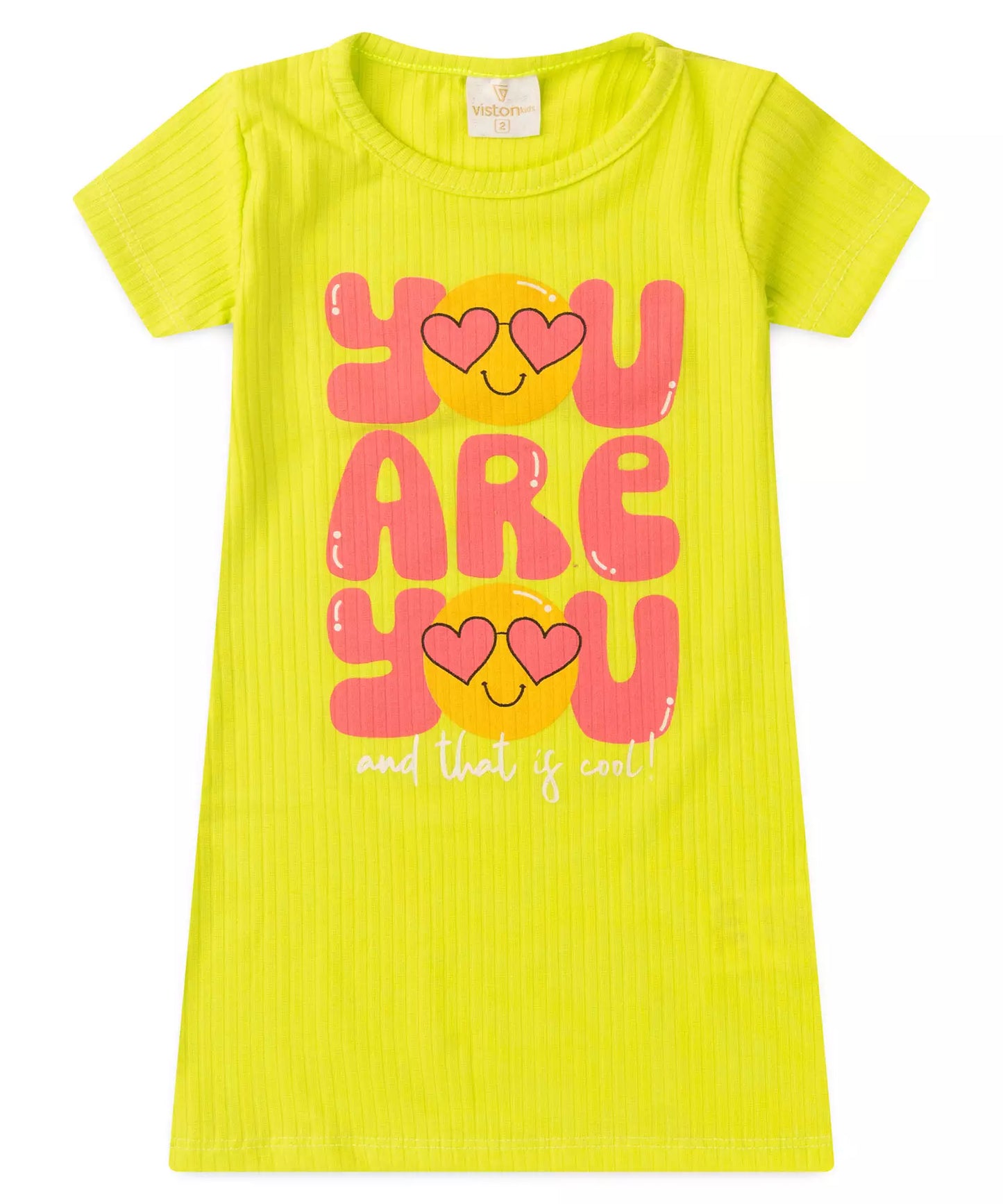 Vestido Infantil Emoji Verde