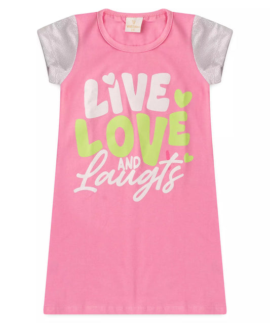 Vestido Infantil Love Rosa