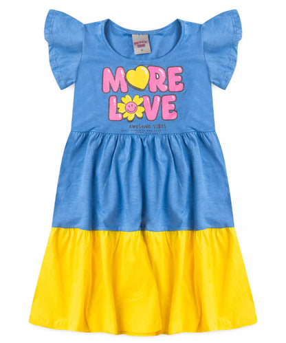 Vestido Infantil More Love Azul