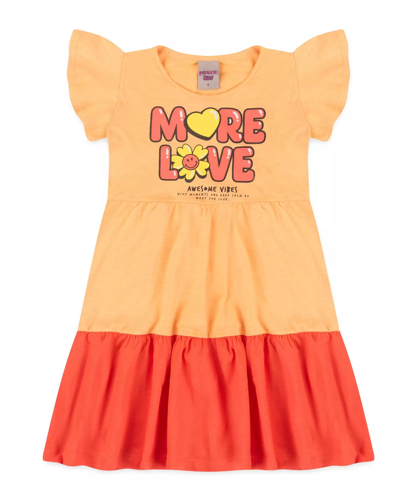 Vestido Infantil More Love Salmão