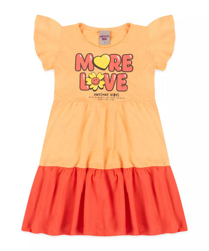 Vestido Infantil More Love Salmão