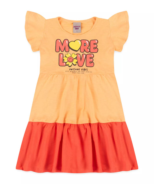 Vestido Infantil More Love Salmão