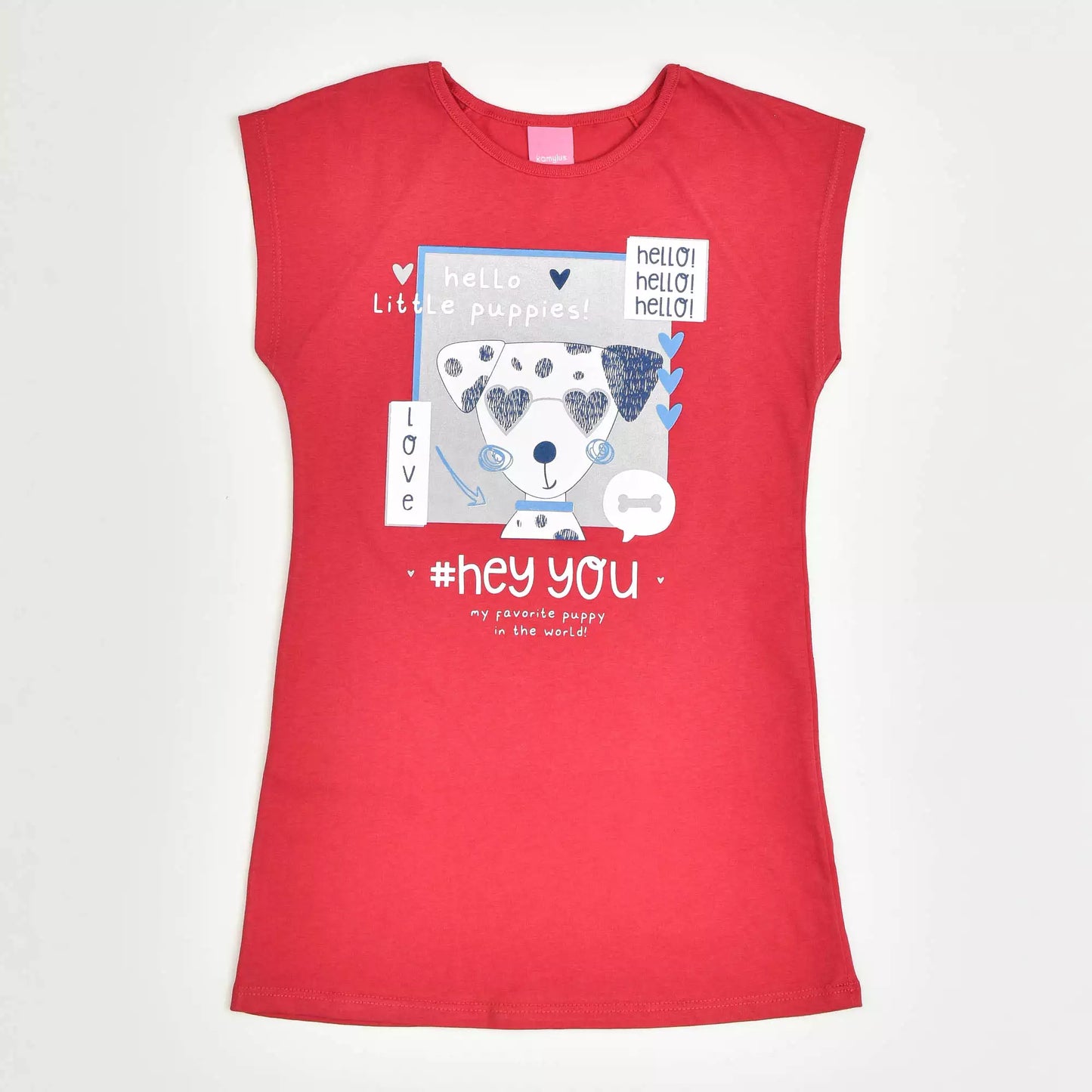 Vestido Infantil Pink com Estampa de Cachorrinho