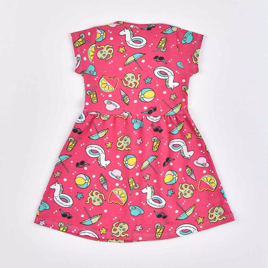 Vestido Infantil Pink com Estampa de Unicórnio