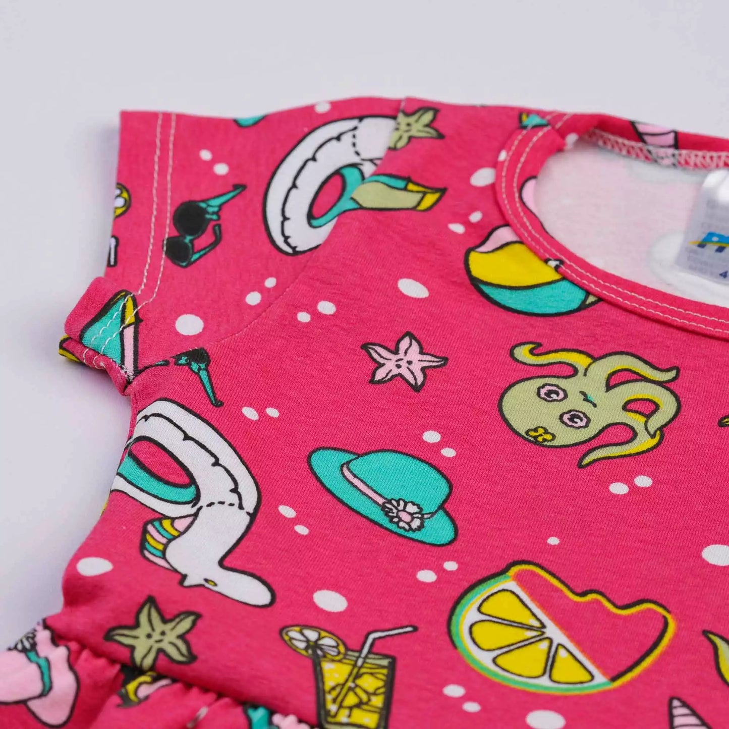 Vestido Infantil Pink com Estampa de Unicórnio