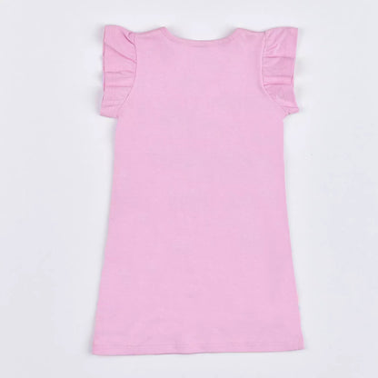 Vestido Infantil Rosa com Estampa de Cachorrinho