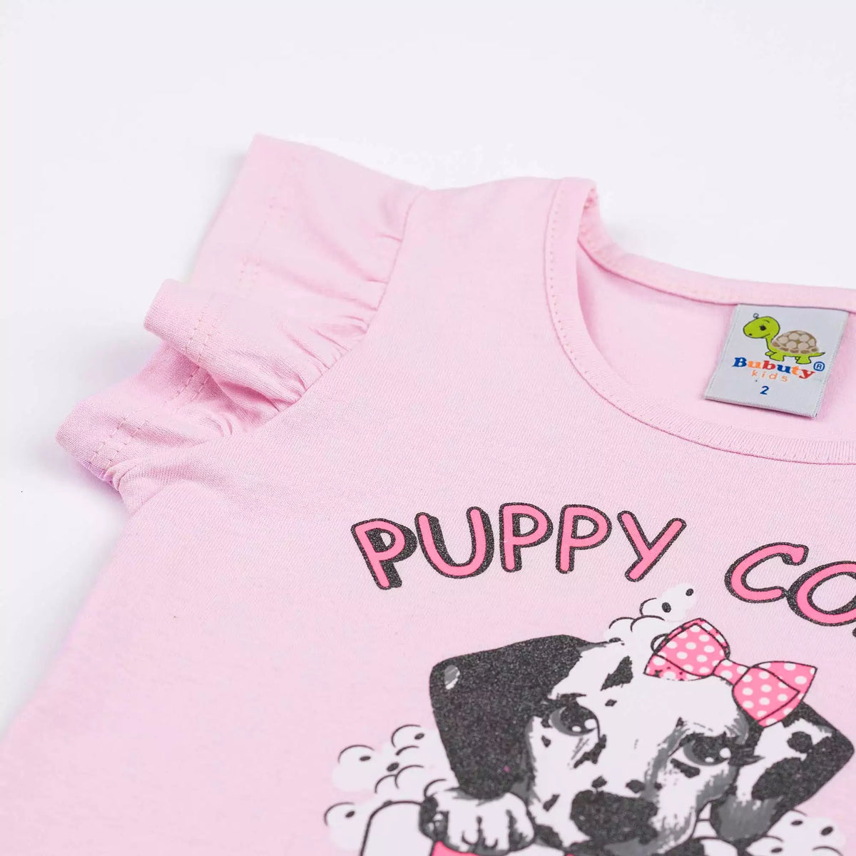 Vestido Infantil Rosa com Estampa de Cachorrinho