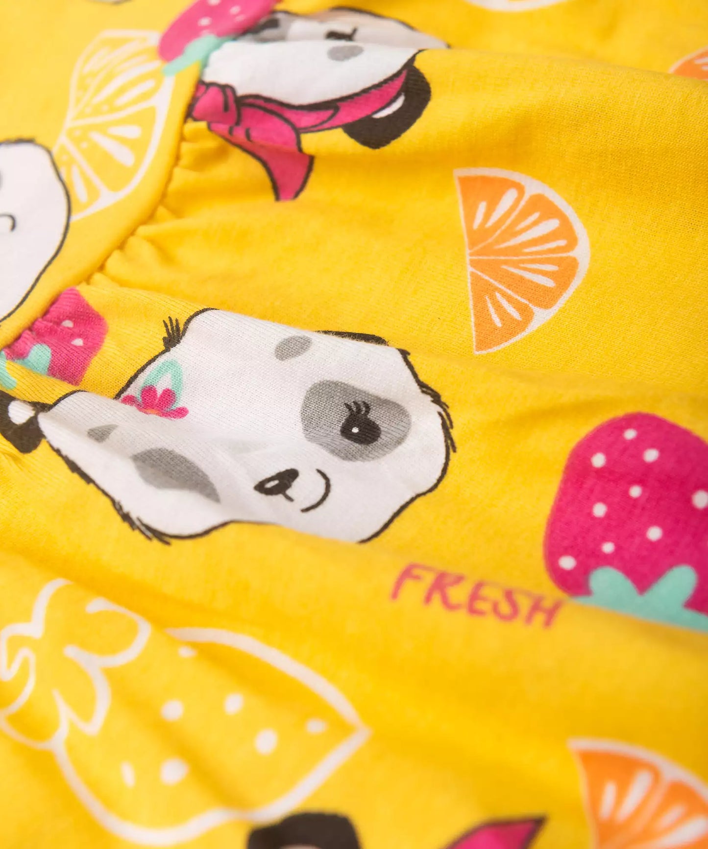 Vestido Infantil em Ursinho Rosa