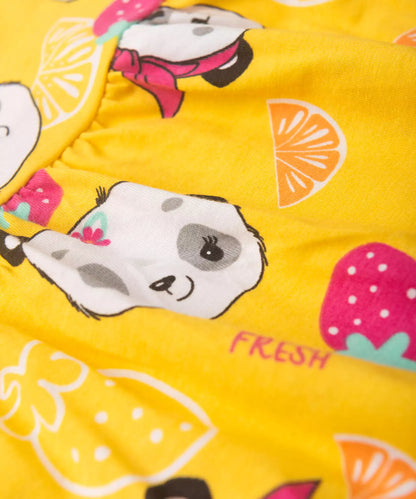 Vestido Infantil em Ursinho Rosa