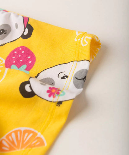 Vestido Infantil em Ursinho Rosa