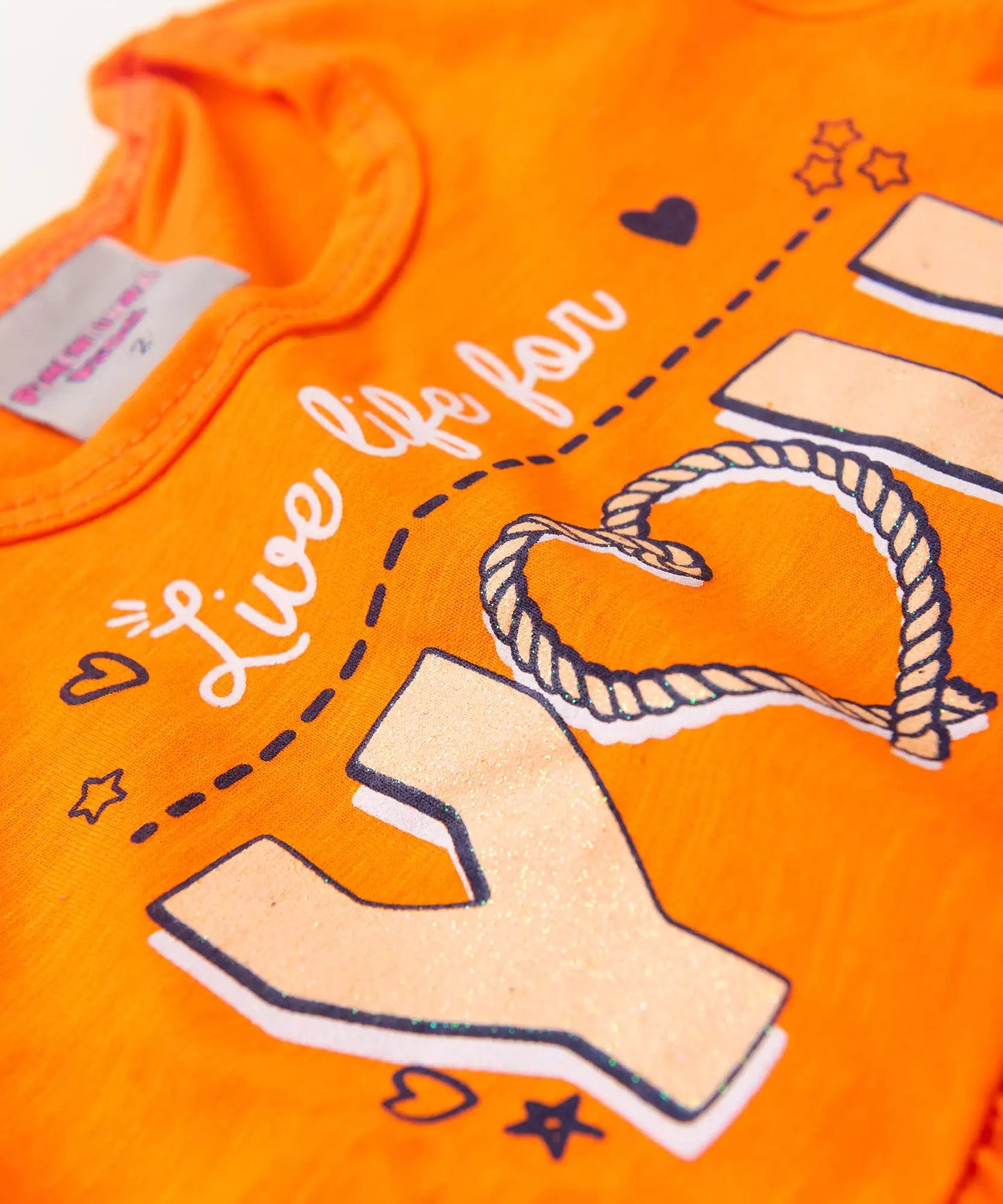 Vestido Rodado Infantil Estampado Laranja