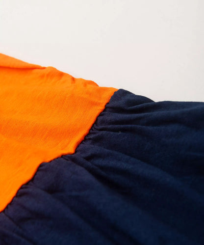 Vestido Rodado Infantil Estampado Laranja