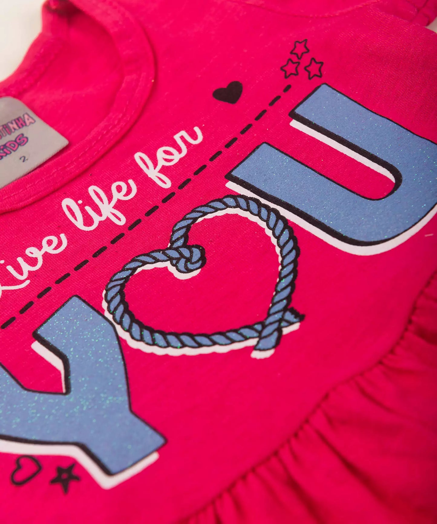 Vestido Rodado Infantil Estampado Pink