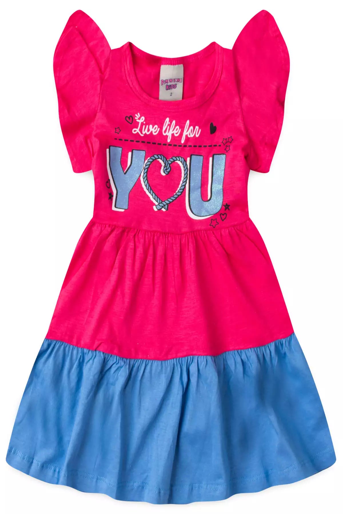 Vestido Rodado Infantil Estampado Pink