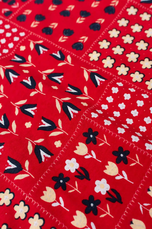 Vestido Verão para Menina Encanto Tropical Vermelho
