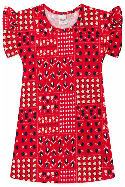 Vestido Verão para Menina Encanto Tropical Vermelho