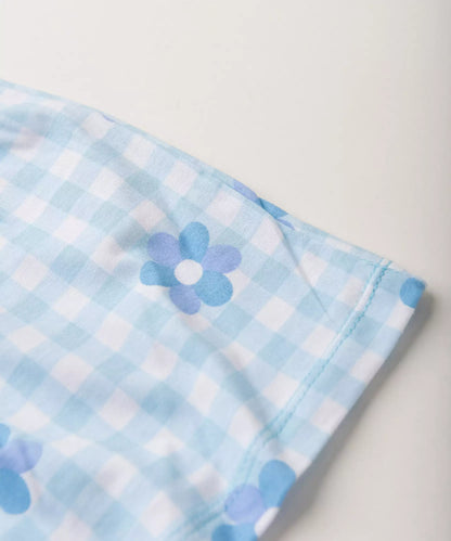 Vestido Infantil Floral Azul