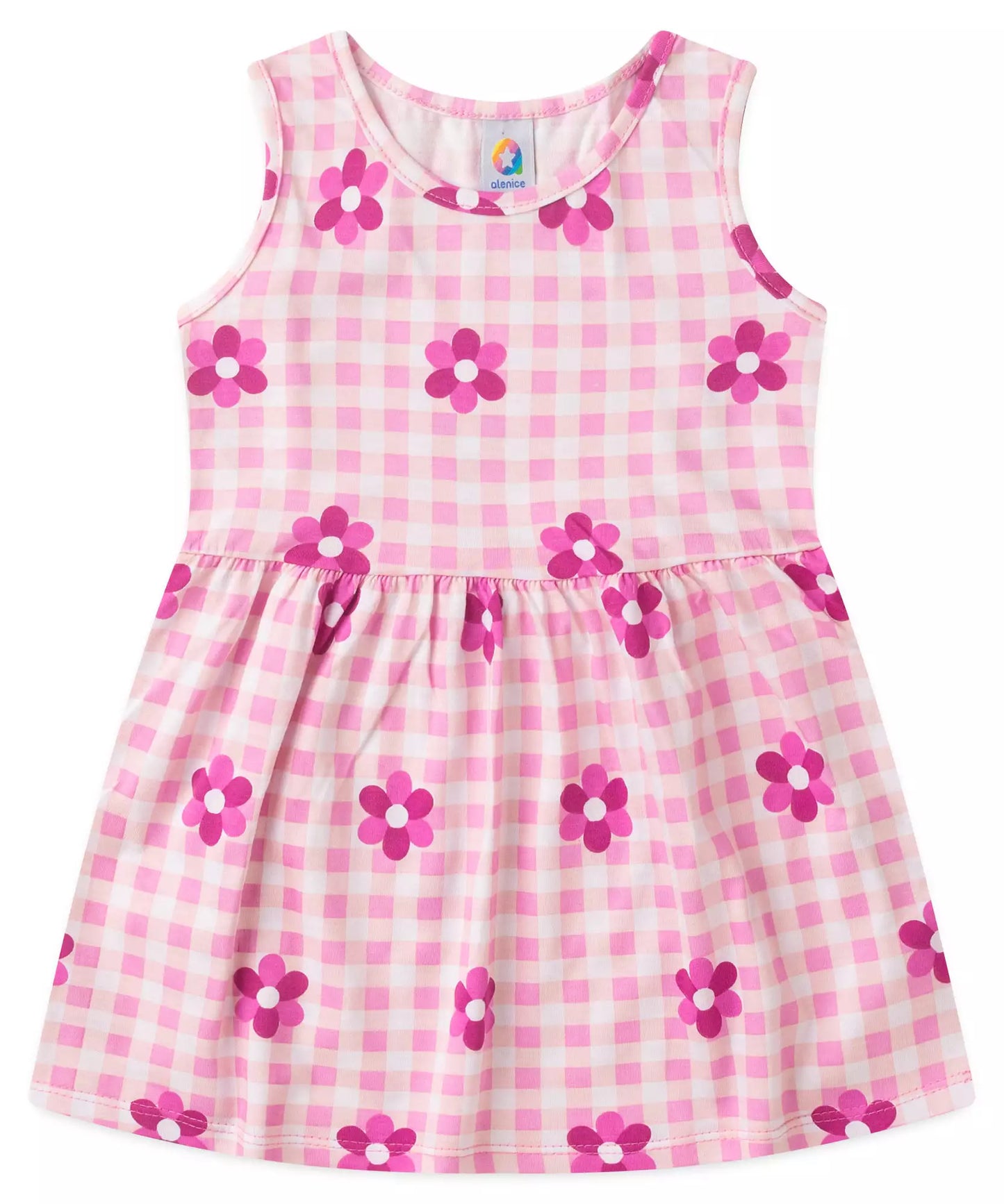Vestido Infantil em Floral no Pink