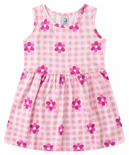 Vestido Infantil em Floral no Pink