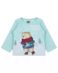 Blusa de Inverno para Bebe Menino Urso Verde