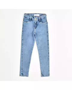 Calça Jeans Infantil Feminina com Bolso Azul Clara
