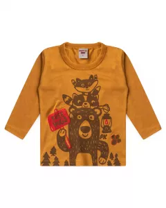 Camiseta de Inverno para Menino Ursinho Amarelo