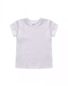 Camiseta de Verao Infantil Feminina Basica Branca