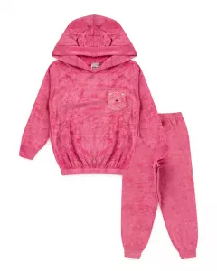 Conjunto de Frio para Menina com Capuz Urso Pink