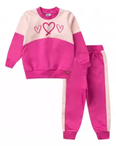 Conjunto de Inverno para Bebe Menina Coracao em Pink