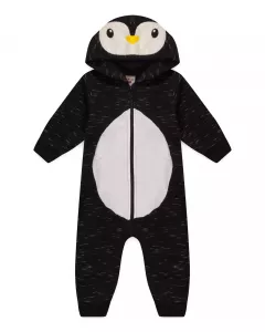 Macacao de Inverno para Bebe Menino Pinguim Preto